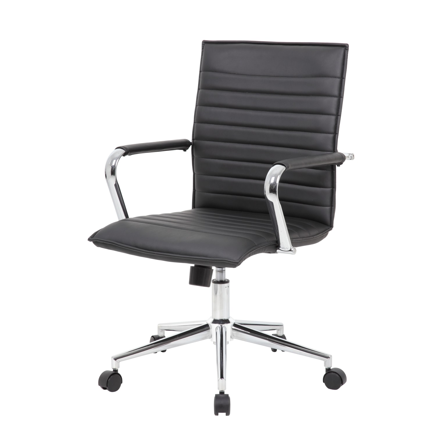 Boss Office Products Sleek Ribbed Vinyl Task Chair Black PopularChairscom