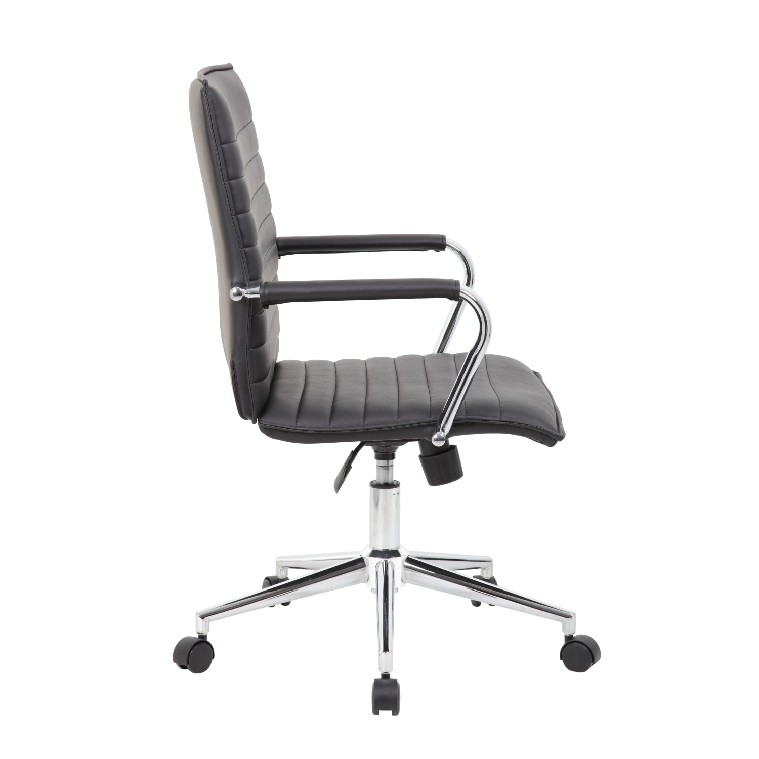Boss Office Products Sleek Ribbed Vinyl Task Chair Black PopularChairscom