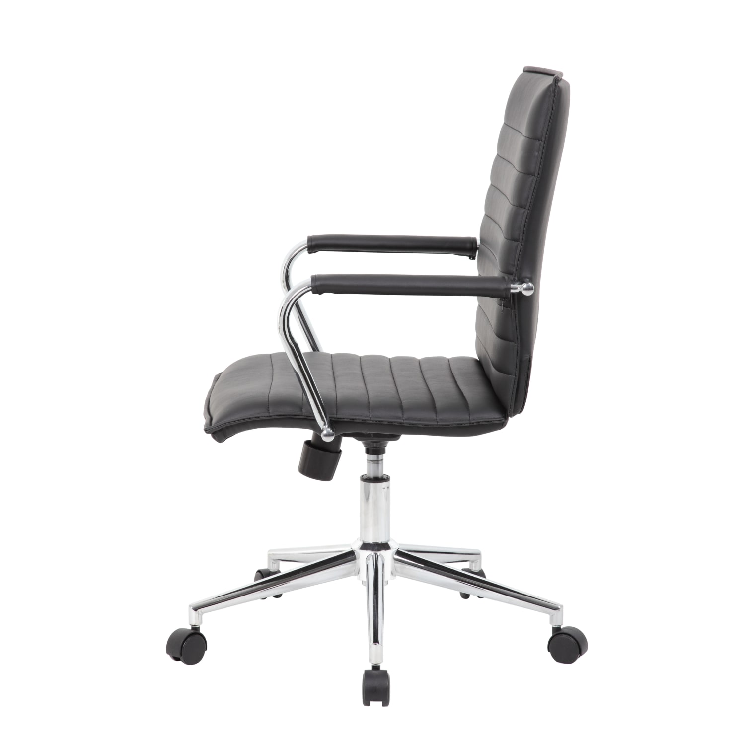 Boss Office Products Sleek Ribbed Vinyl Task Chair, Black - Image 6