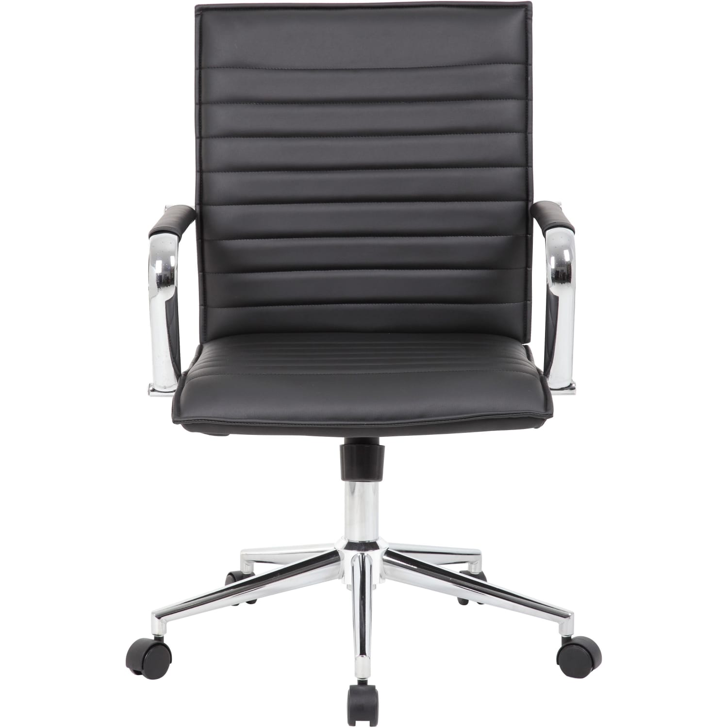 Boss Office Products Sleek Ribbed Vinyl Task Chair Black PopularChairscom