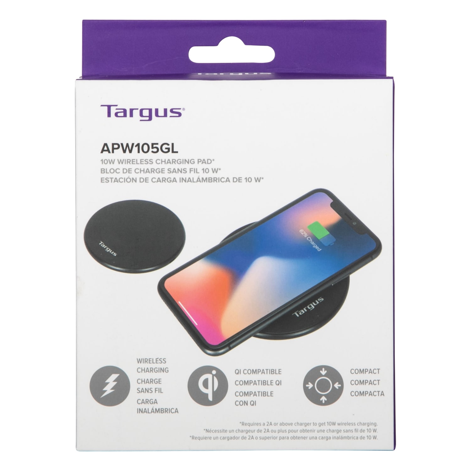 Targus Qi Wireless Charging Pad For Qi-Enabled iPhone And Android Devices, Black, APW105GL - Image 5
