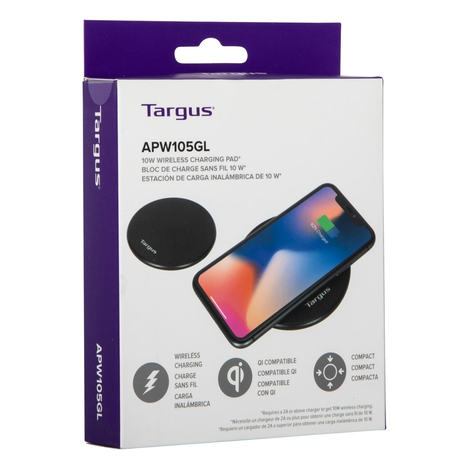 Targus Qi Wireless Charging Pad For Qi-Enabled iPhone And Android Devices, Black, APW105GL - Image 6
