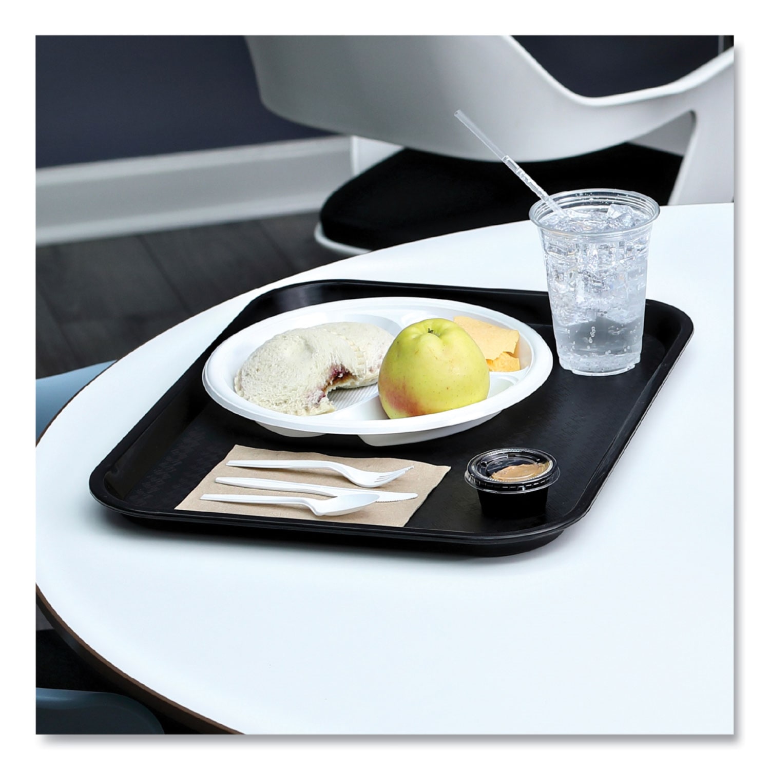 Boardwalk 4-Piece Cutlery Kits, Fork/Knife/Napkin/Teaspoon, 7-1/2inL, White, Carton Of 250 Kits - Image 5