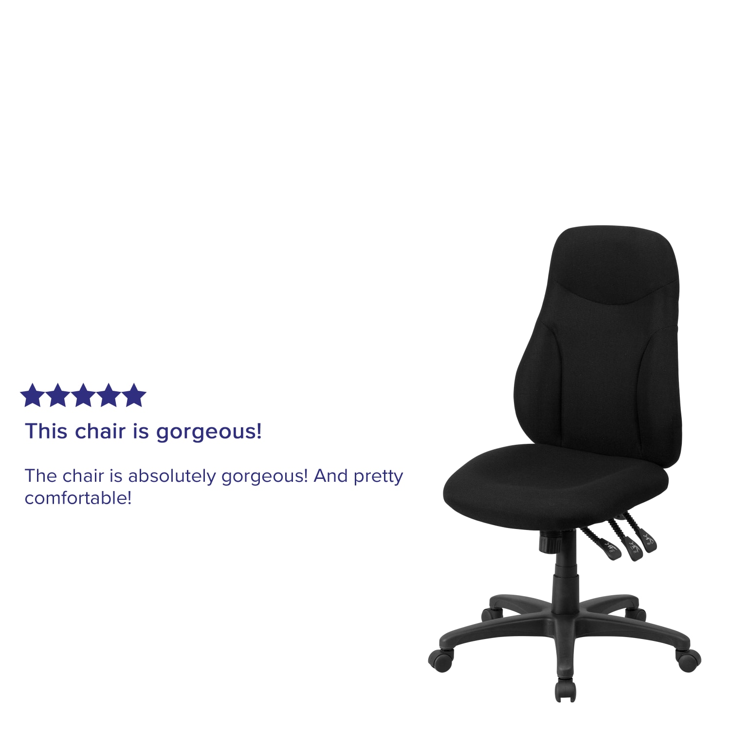 Flash Furniture Ergonomic Fabric High-Back Multi-Function Task Chair, Black - Image 6