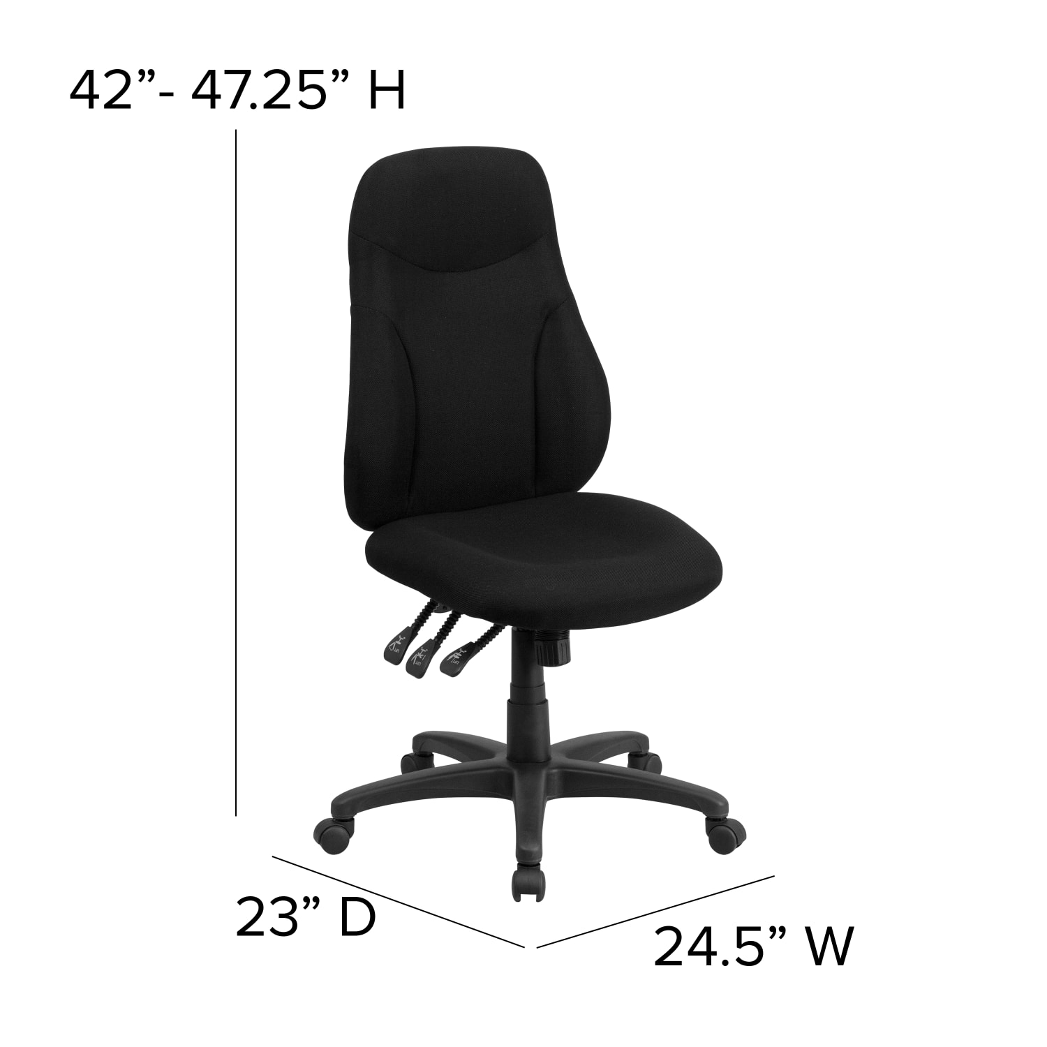 Flash Furniture Ergonomic Fabric HighBack MultiFunction Task Chair Black PopularChairscom Flash Furniture Ergonomic Fabric High Back Multi Function Task Chair Black PopularChairscom