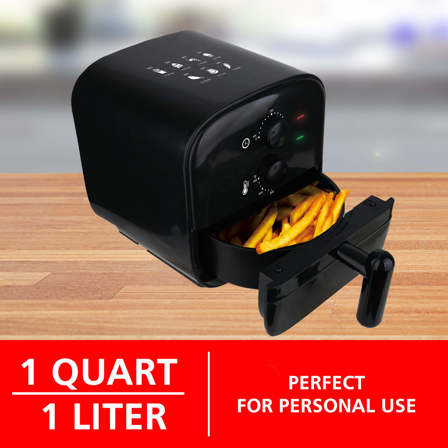 Brentwood 1 Qt Small Electric Air Fryer With 60-Minute Timer And Temp Control, Black - Image 4