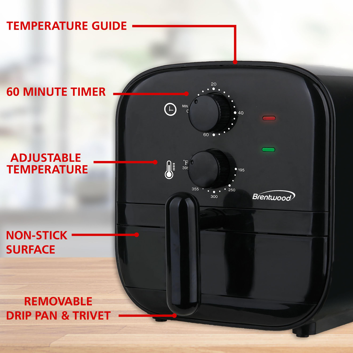 Brentwood 1 Qt Small Electric Air Fryer With 60-Minute Timer And Temp Control, Black - Image 6