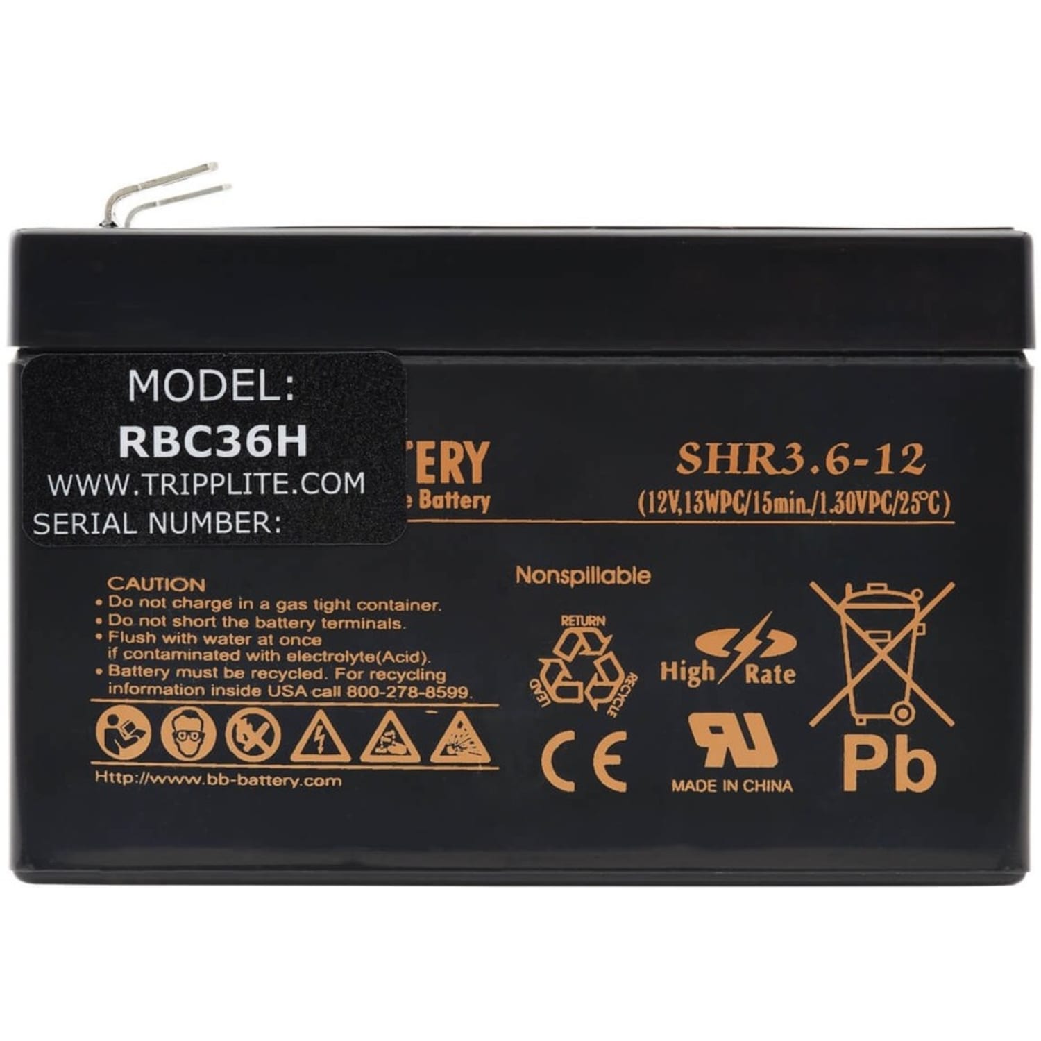 Eaton Tripp Lite Series UPS Replacement Battery Cartridge, 12V - Leak Proof/Maintenance-free - RBC36H - Image 5