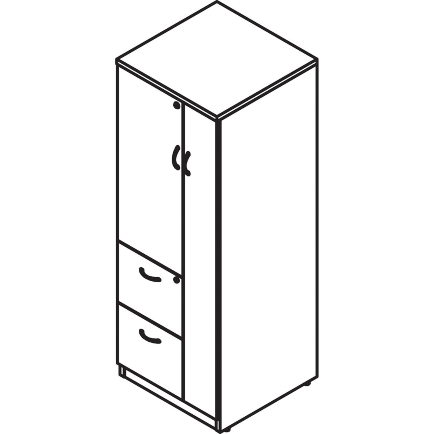 Lorell Essentials Tall Storage Cabinet, 2 Adjustable Shelves, Mahogany - Image 5