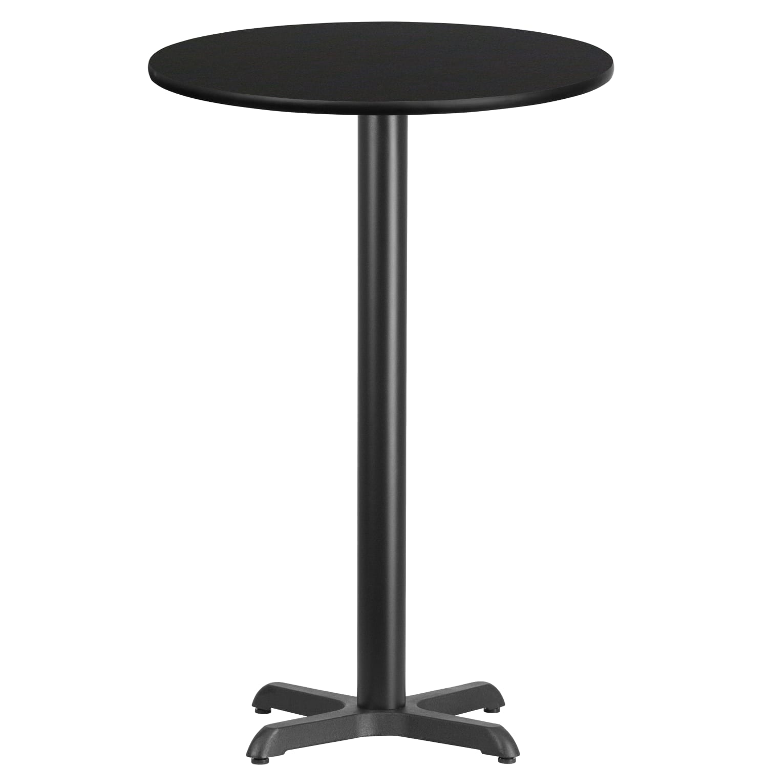 Flash Furniture Laminate Round Table Top With Bar-Height Table Base, 43-1/8inH x 24inW x 24inD, Black - Image 3