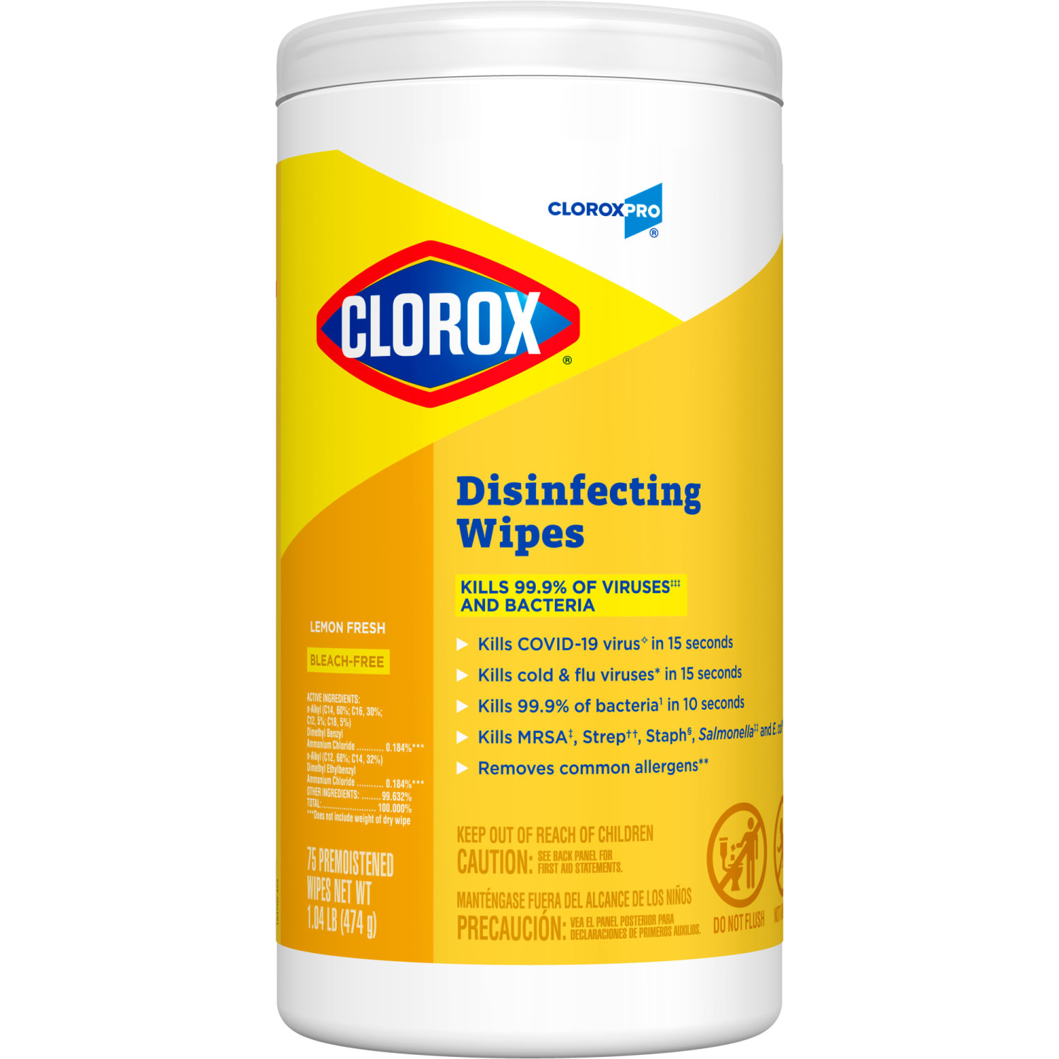 CloroxPro Clorox Disinfecting Wipes, Lemon Fresh, 75 Count (15948) - Image 3