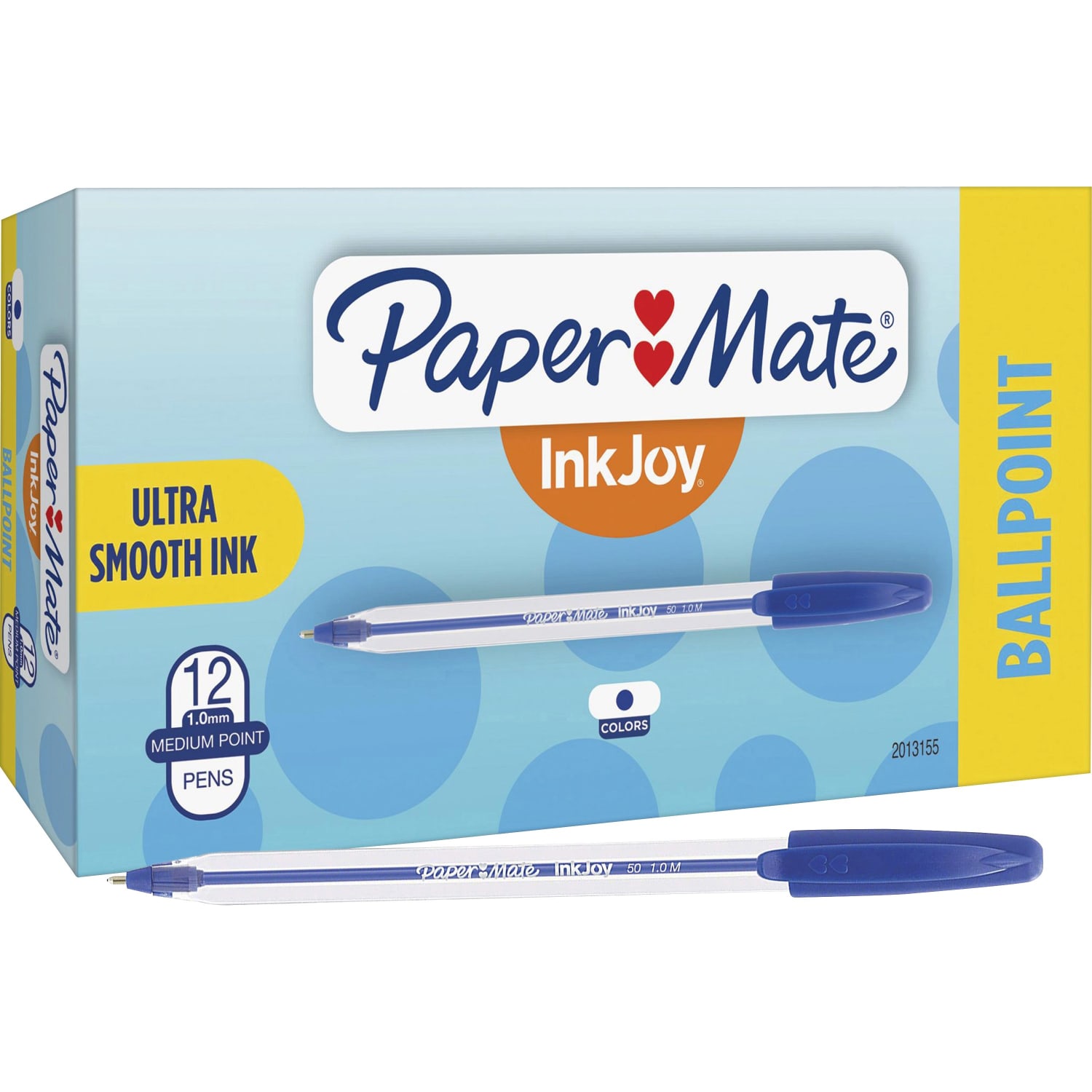 Paper Mate InkJoy 50ST Ballpoint Pens, Medium Point, 1.0 mm , Translucent Barrel, Blue Ink, Pack Of 12 Pens - Image 3