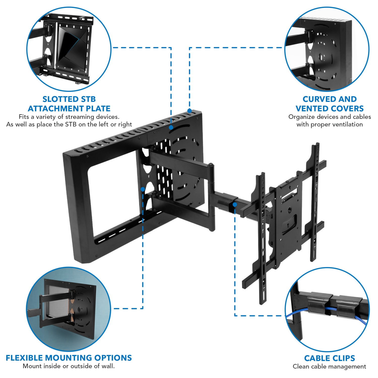Mount-It! MI-389 Hospitality TV Wall Mount, Black - Image 6