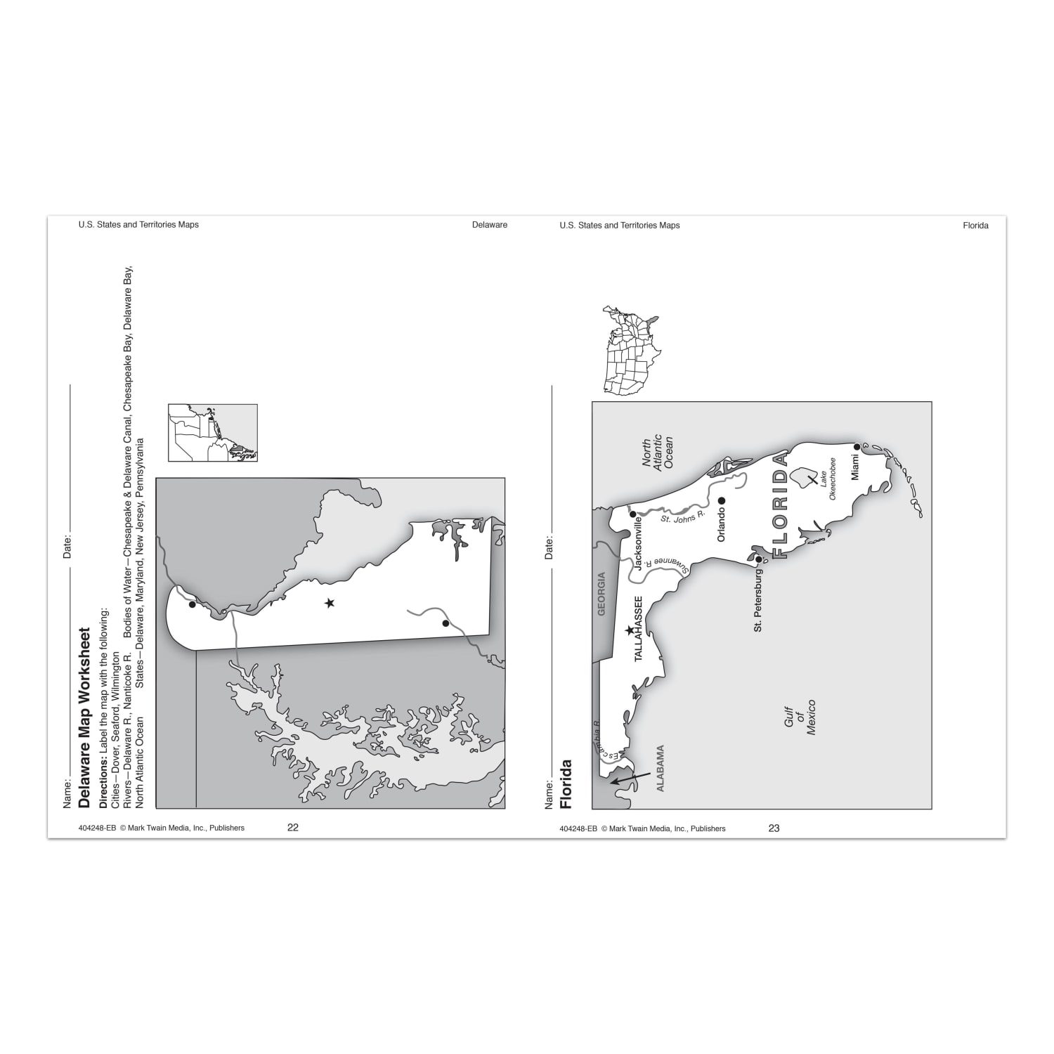 Mark Twain Media U.S. States And Territories Maps, Grades 5-8 - Image 3
