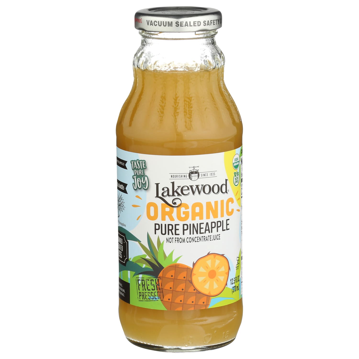 Lakewood Organic Pure Pressed Juice, Pineapple, 12.5 Oz, Total Qty 12 - Image 3