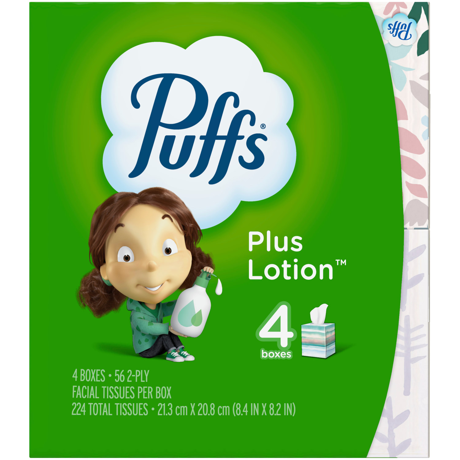 Puffs Plus Lotion 2-Ply Facial Tissues, White, 56 Sheets Per Box, Pack of 4 Boxes - Image 6