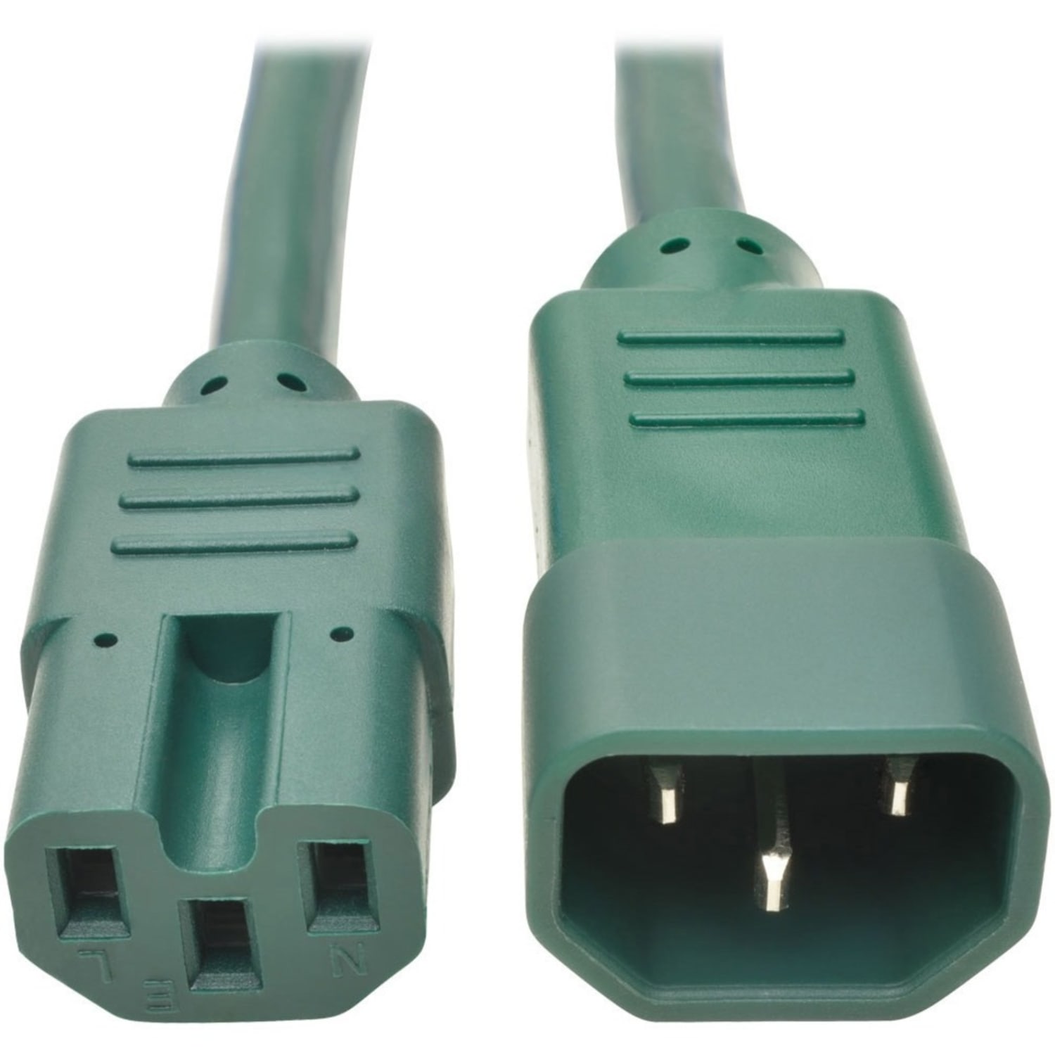Eaton Tripp Lite Series Power Cord C14 to C15 - Heavy-Duty, 15A, 250V, 14 AWG, 6 ft. (1.83 m), Green - Power cable - IEC 60320 C14 to IEC 60320 C15 - AC 250 V - 15 A - 6 ft - molded - green - Image 3
