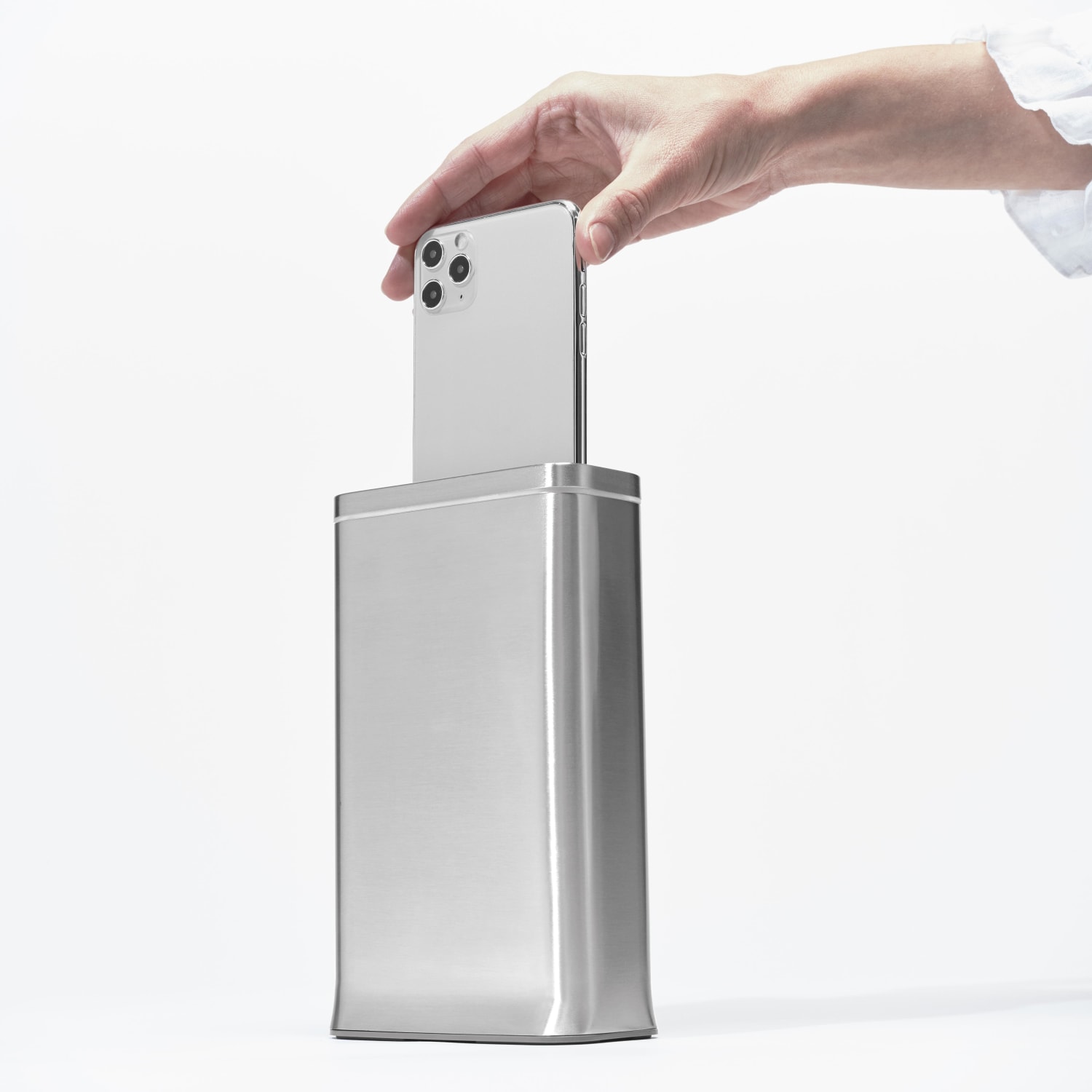 simplehuman Cleanstation Phone Sanitizer With UV-C Light, 7-5/8inH x 4-1/2inW x 2inD, Brushed Stainless Steel - Image 3