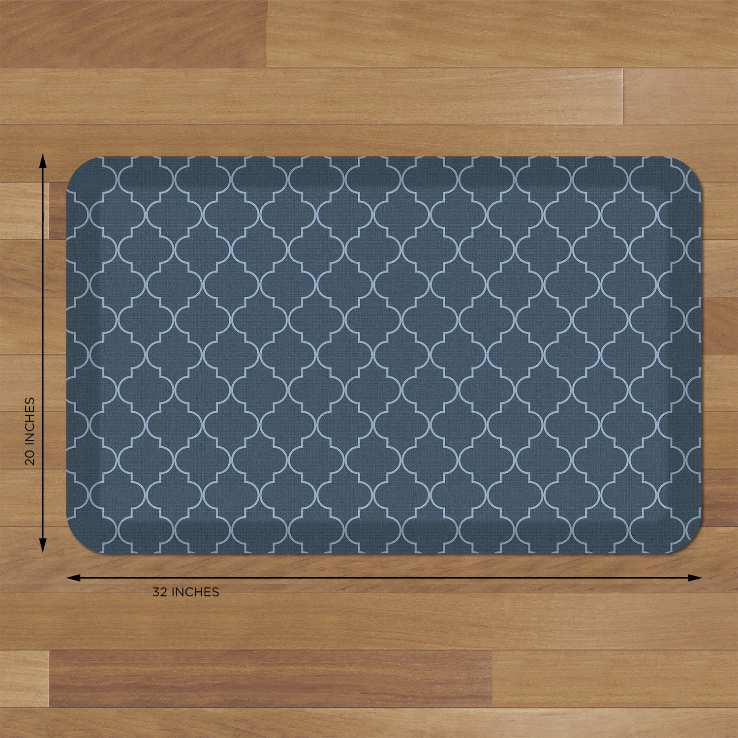 GelPro Designer Comfort Polyurethane Anti-Fatigue Floor Mat For Hard Flooring, 20in x 32in, Trellis Blue - Image 4