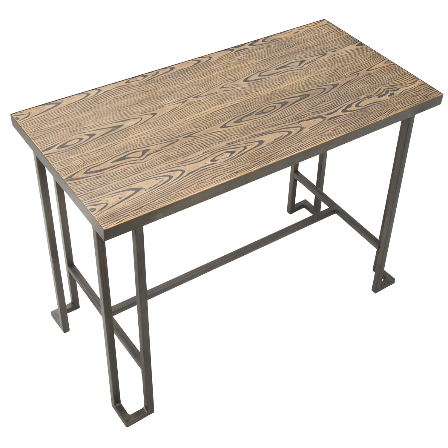 Lumisource Roman Industrial Counter Table, Rectangular, Brown/Antique - Image 5