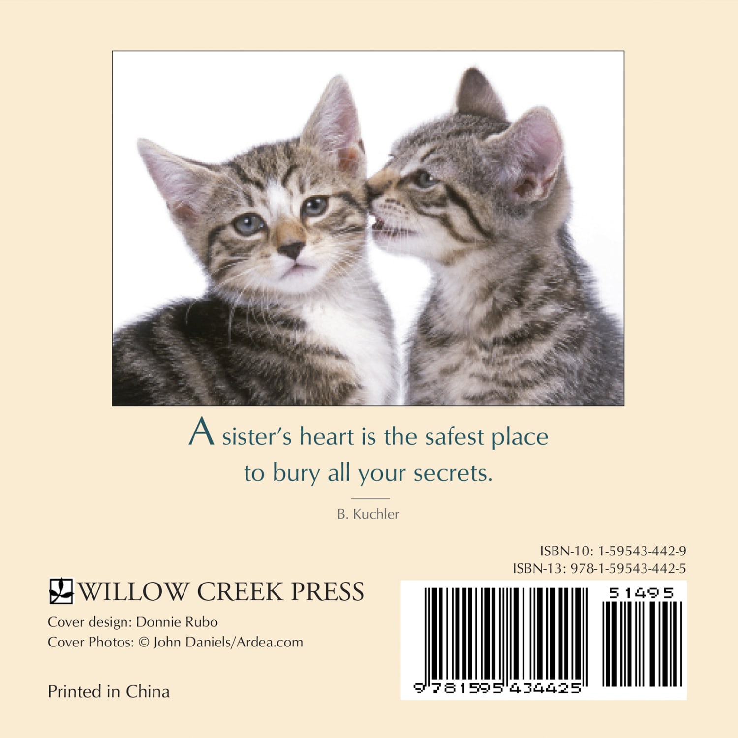 Willow Creek Press 5-1/2in x 5-1/2in Hardcover Gift Book, Just Sisters By Bonnie Kuchler - Image 3