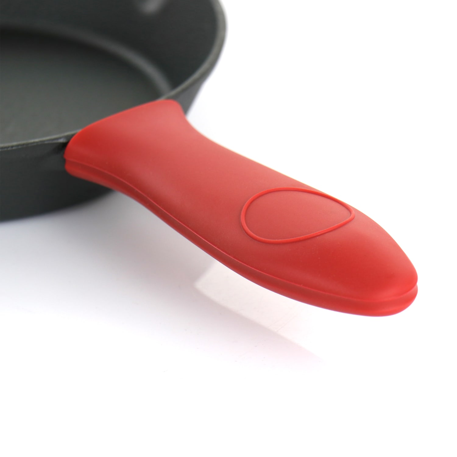 MegaChef Pre-Seasoned 9-Piece Cast Iron Skillet Set, Black/Red - Image 5