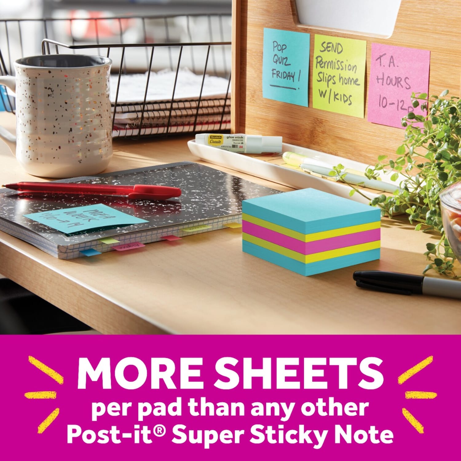 Post-it Notes Cube Notes, 3in x 3in, Bright Colors, Pad Of 360 Sheets - Image 5
