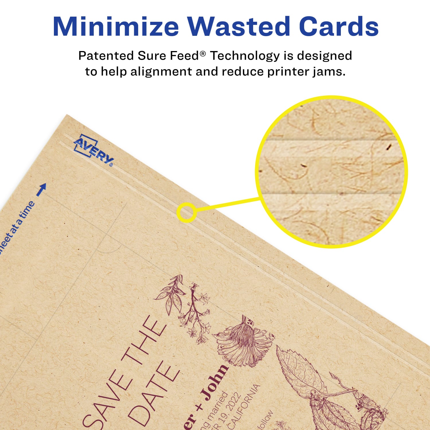 Avery Printable Postcards With Sure Feed Technology, 95278-KMC25, Rectangle Scalloped, 4.25in x 5.5in, Kraft Brown, Pack Of 50 - Image 5