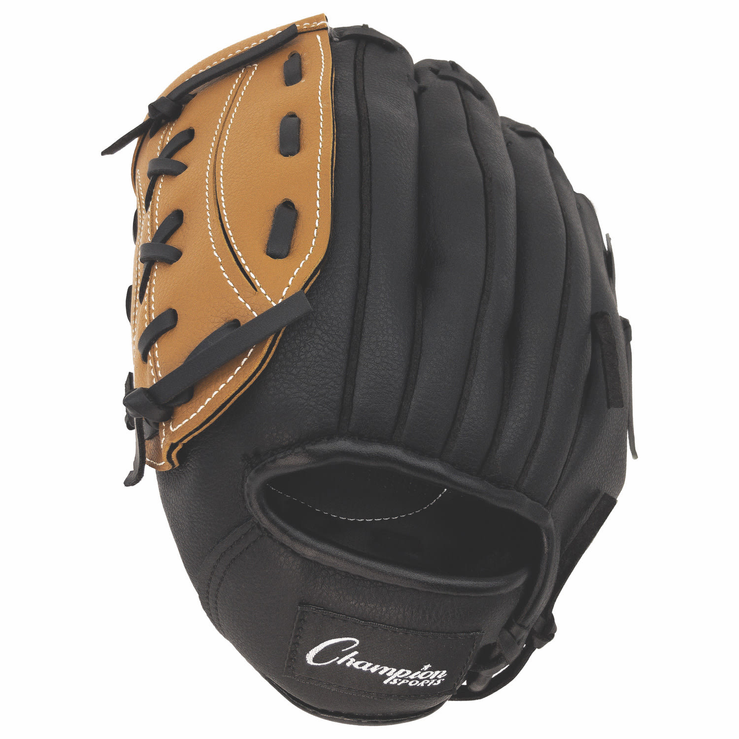 Champion Sports Leather & Vinyl Baseball/Softball Glove, 11in, Brown/Black - Image 4