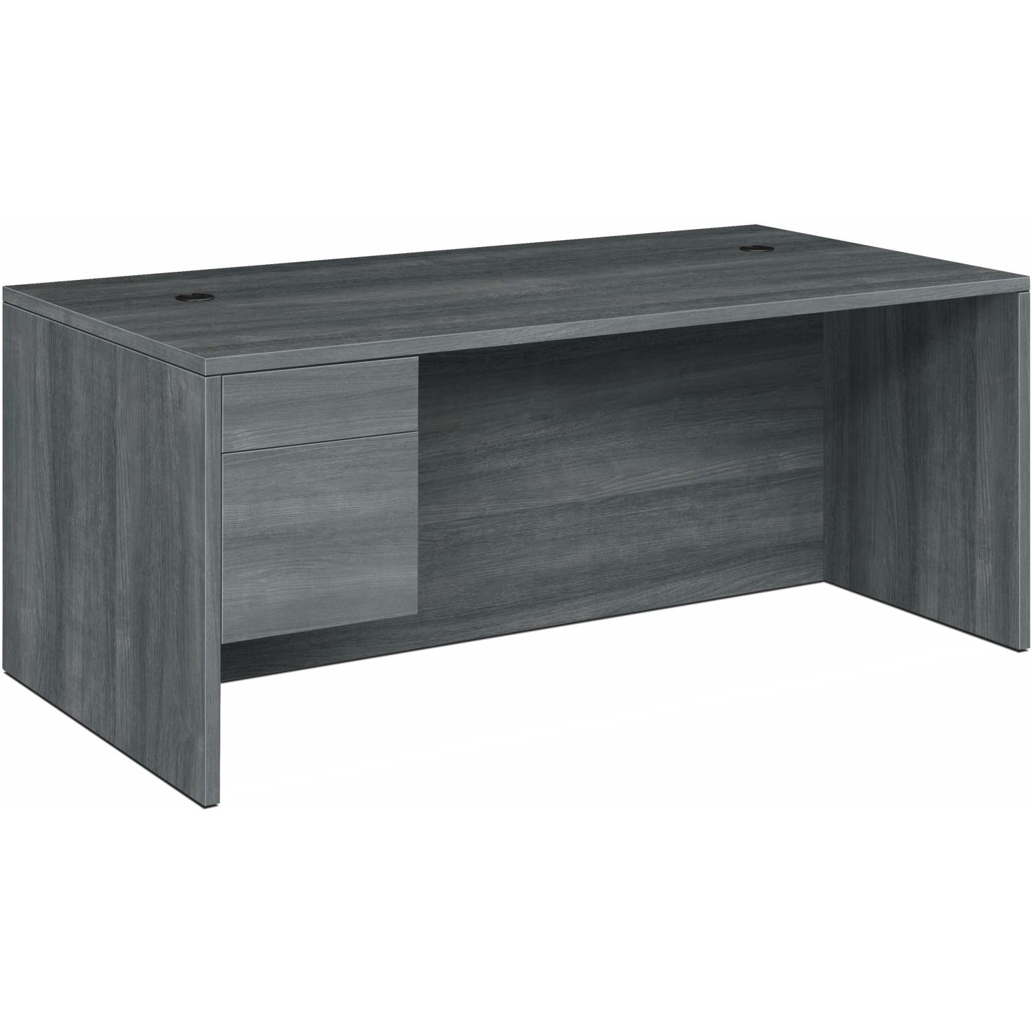 HON 10500 72inW 2-Drawer Left-Pedestal Computer Desk, Ash - Image 3