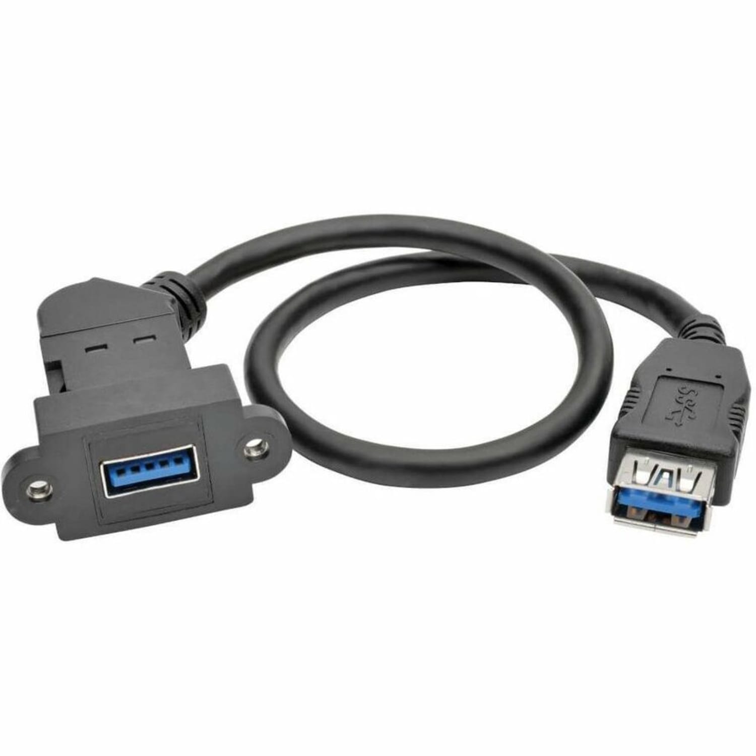 Eaton Tripp Lite Series USB 3.0 Keystone Panel Mount Coupler Cable F/F Angled 1ft - USB adapter - USB Type A (F) to USB Type A (F) - U325001KPABK - Image 3