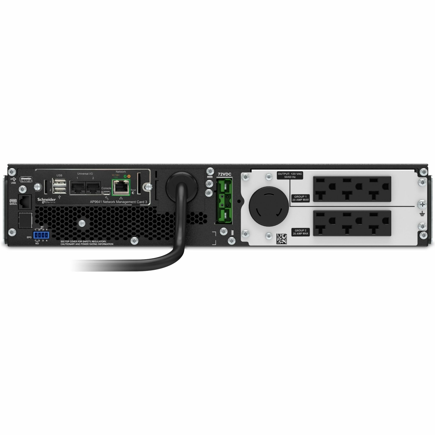 APC by Schneider Electric Smart-UPS SRT 2200VA RM 120V Network Card - 2U Rack-mountable - 3 Hour Recharge - SRT2200RMXLANC - Image 5