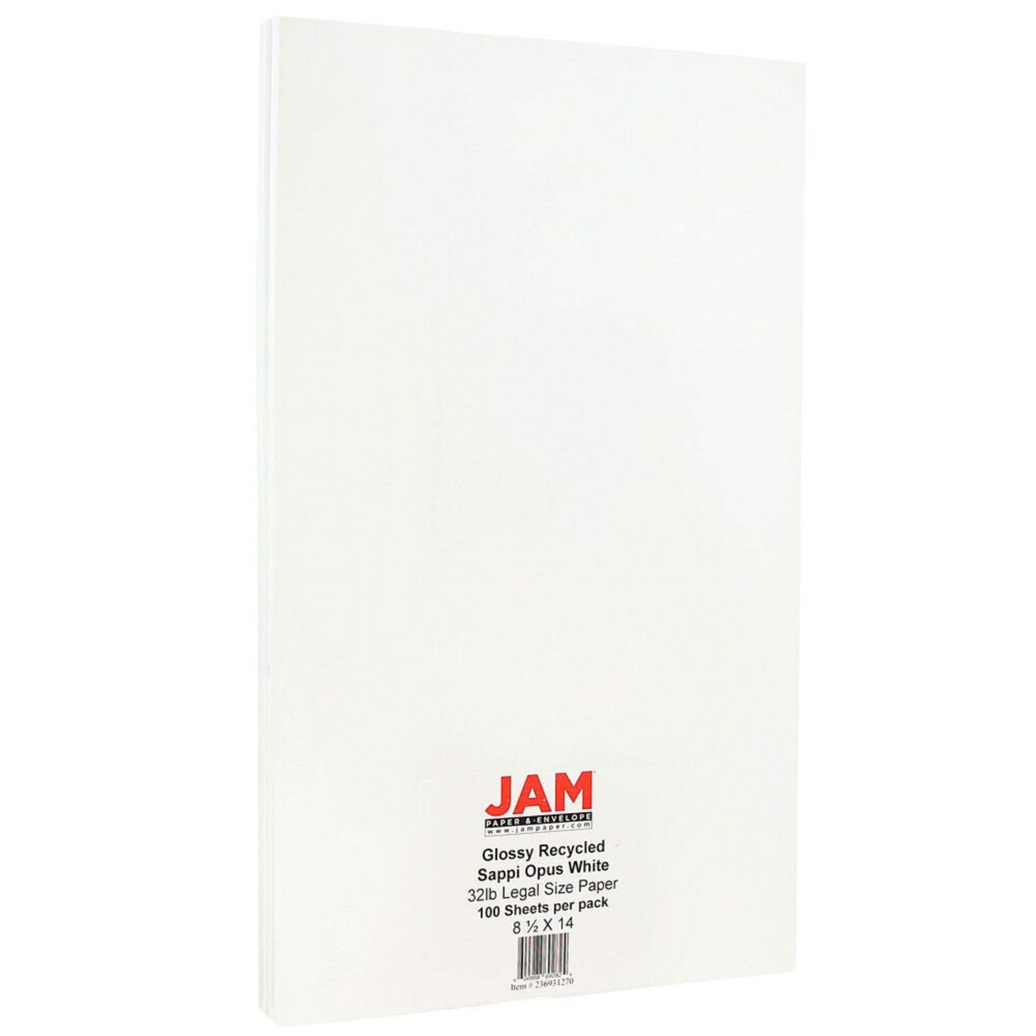 JAM Paper Legal Paper, 8-1/2in x 14in, 2-Sided, Pack Of 100 Sheets, 32 Lb, Glossy White - Image 3