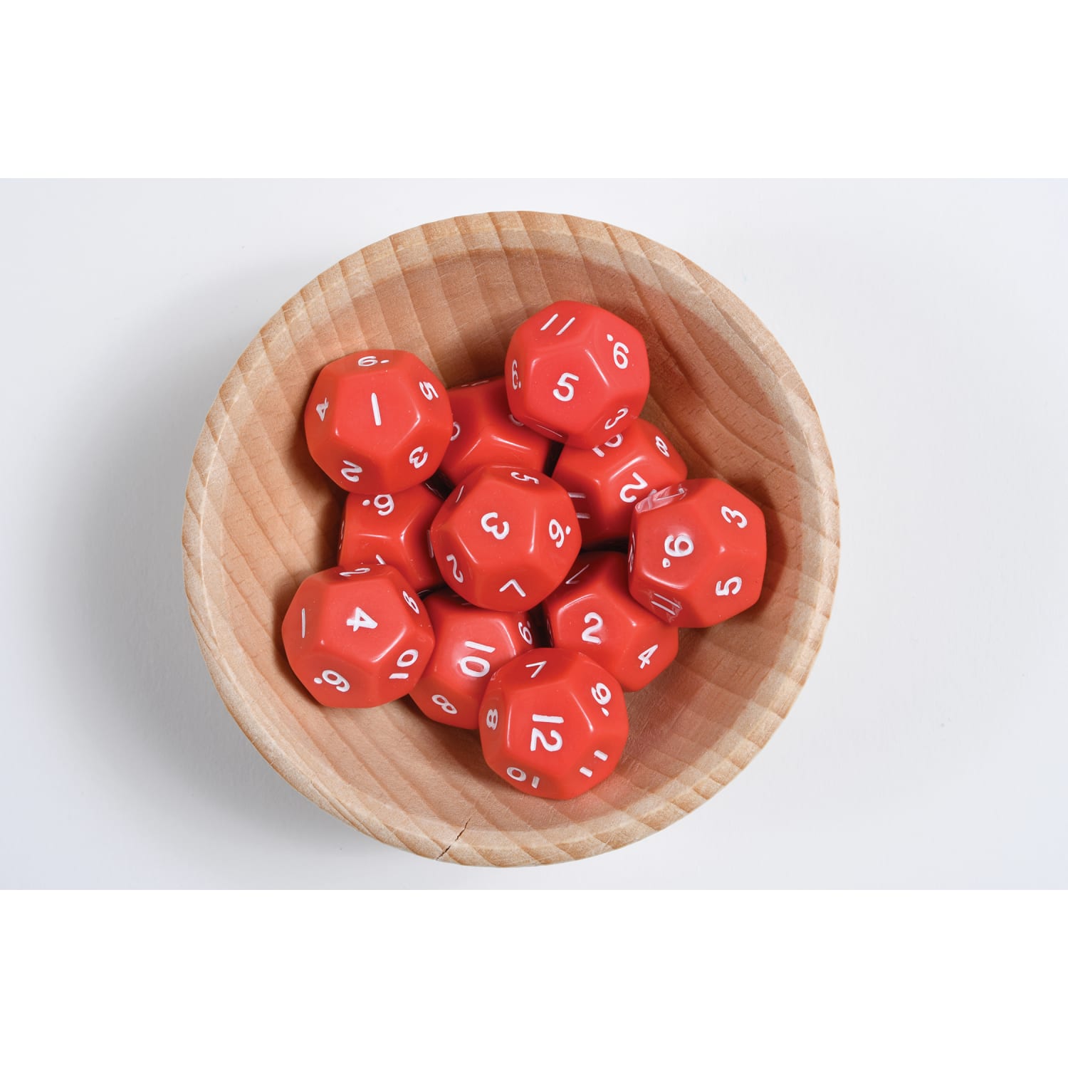 Learning Advantage 12-Sided Polyhedra Dice, Red, 12 Dice Per Pack, Set Of 3 Packs - Image 5