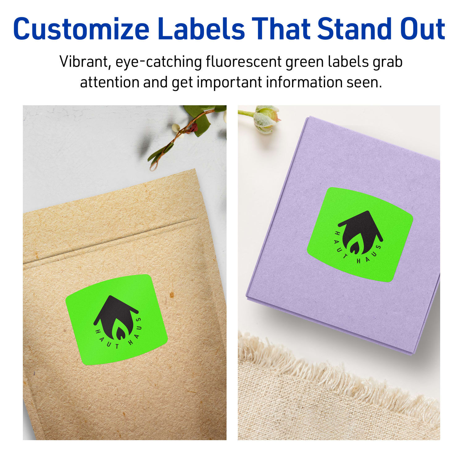 Avery Print-To-The-Edge Labels With Sure Feed Technology, 94124-NGP80, Arched Square, 2in x 2-3/16in, Matte Neon Green, Pack of 960 - Image 4