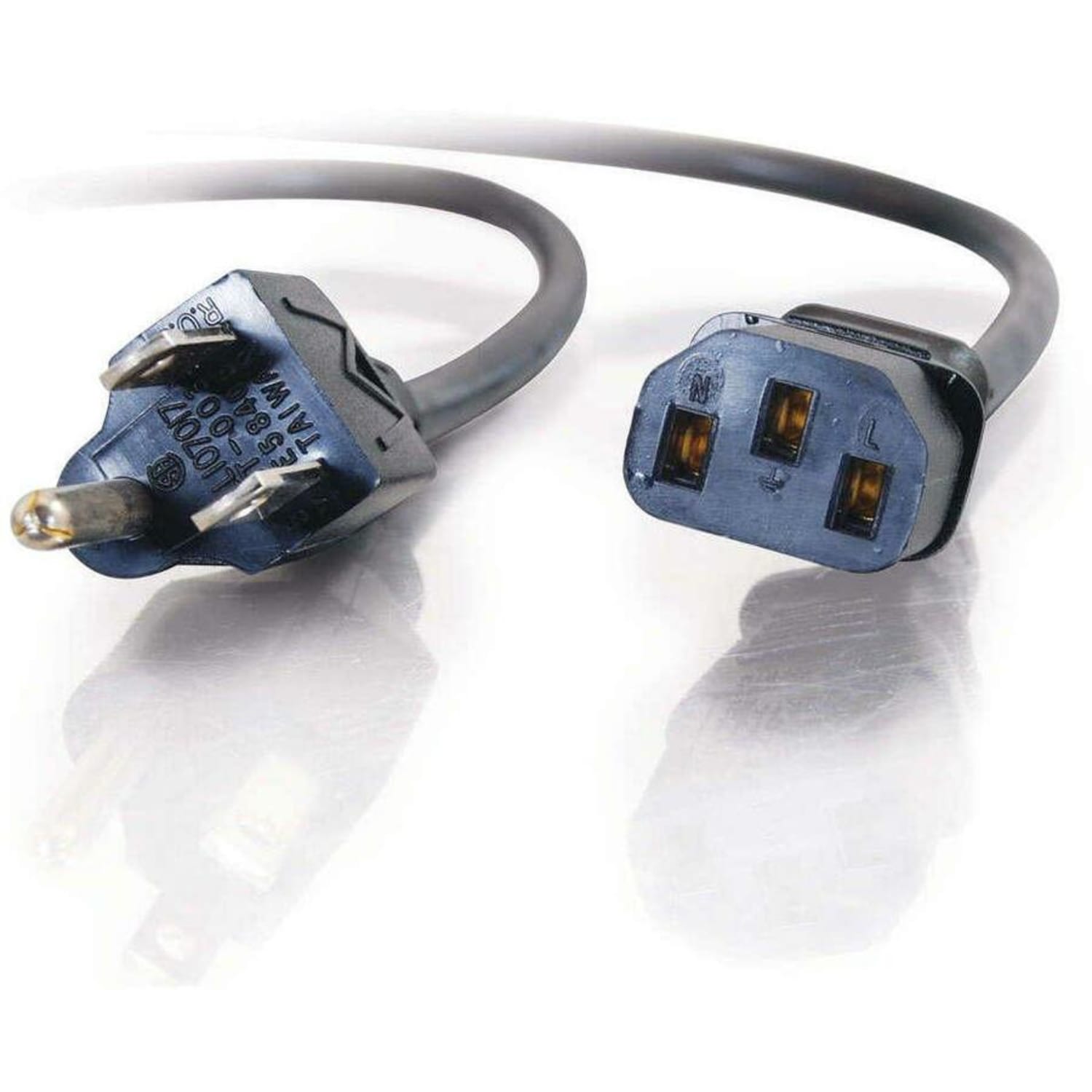 C2G 8ft Power Cord - 16 AWG - NEMA 5-15P to IEC320C13 - Computer Power - 8ftC2G 8ft 16 AWG Universal Power Cord (NEMA 5-15P to IEC320C13) TAA - Image 5