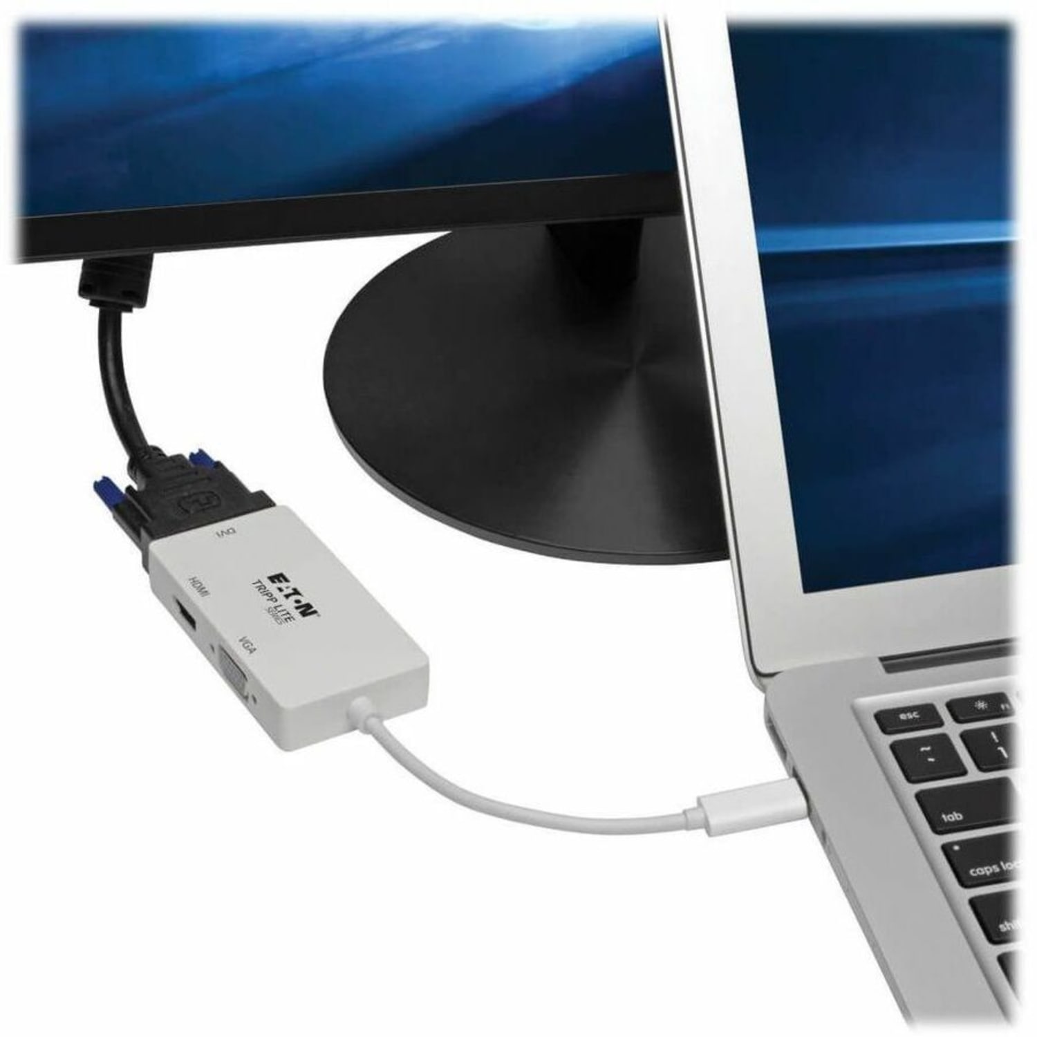 Eaton Tripp Lite Series USB-C Multiport Adapter (M/3xF) - 4K HDMI, DVI, VGA, HDCP, White - 1x HDMI - 1x VGA - U44406NHDV4K - Image 3