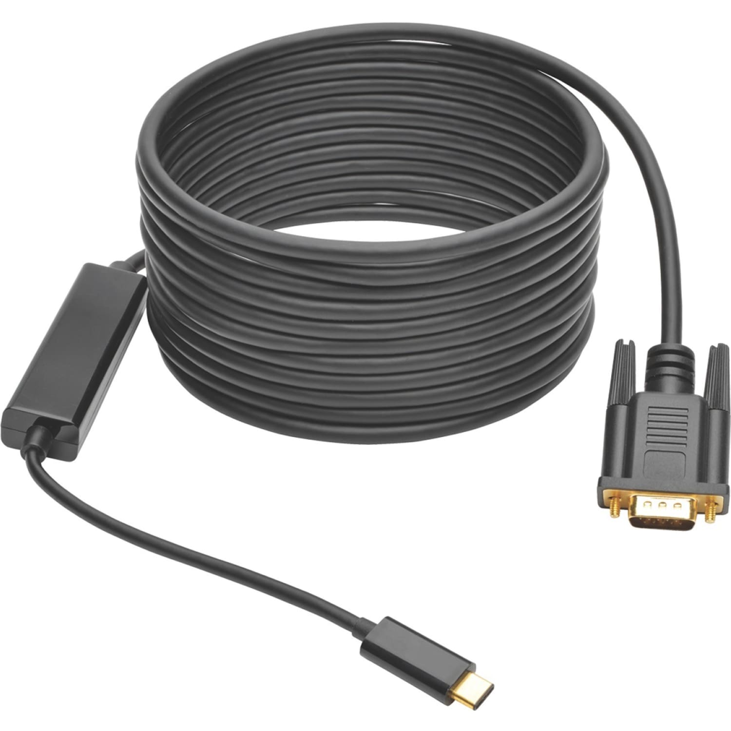 Eaton Tripp Lite Series USB-C to VGA Active Adapter Cable, Black, 16 ft. - 640 MB/s - 1x Type C Male USB - 1x HD-15 Male VGA - Black - U444-016-V - Image 3