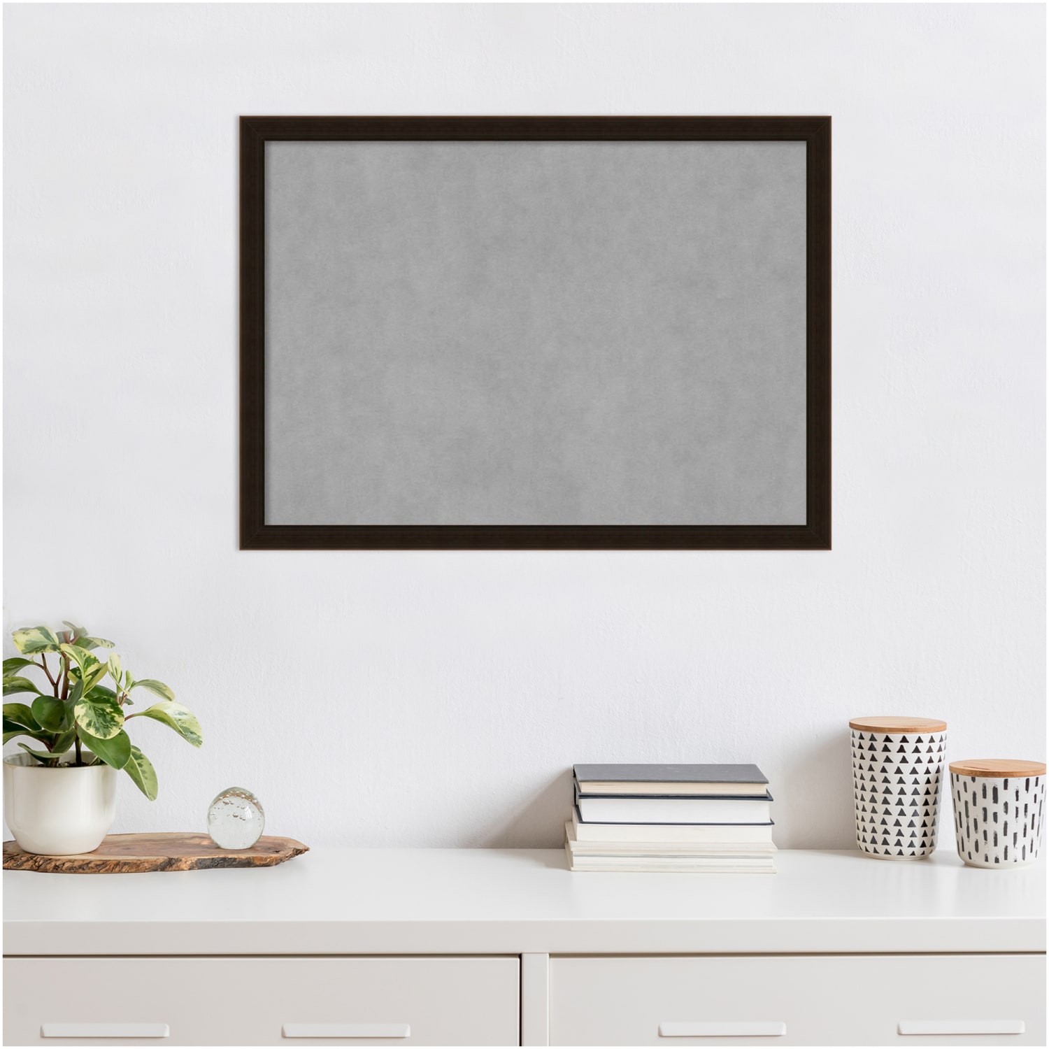 Amanti Art Magnetic Bulletin Board, Steel/Aluminum, 30in x 22in, Espresso Brown Wood Frame - Image 3