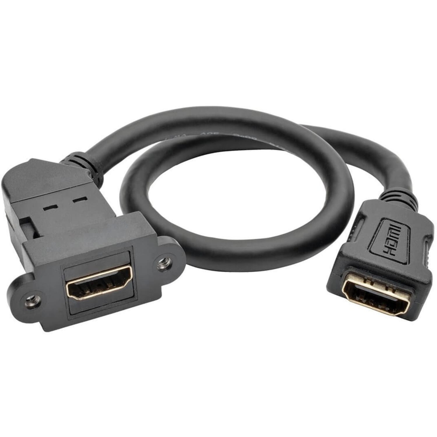 Tripp Lite High-Speed HDMI with Ethernet All-in-One Keystone/Panel Mount Coupler Cable (F/F) Angled Connector 1 ft. (0.31 m) - HDMI for Home Theater System, Monitor, Blu-ray Player - 1 ft - 1 x HDMI Female Digital Audio/Video - Image 4