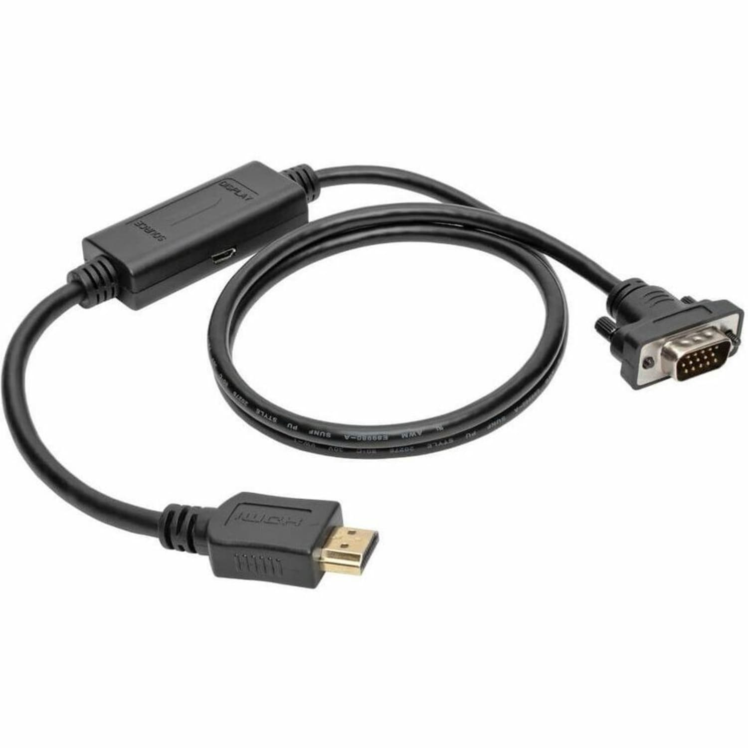 Tripp Lite HDMI to VGA Active Adapter Cable Low Profile HD15 M/M 1080p 3ft - HDMI/VGA  - P566003VGA - Image 3