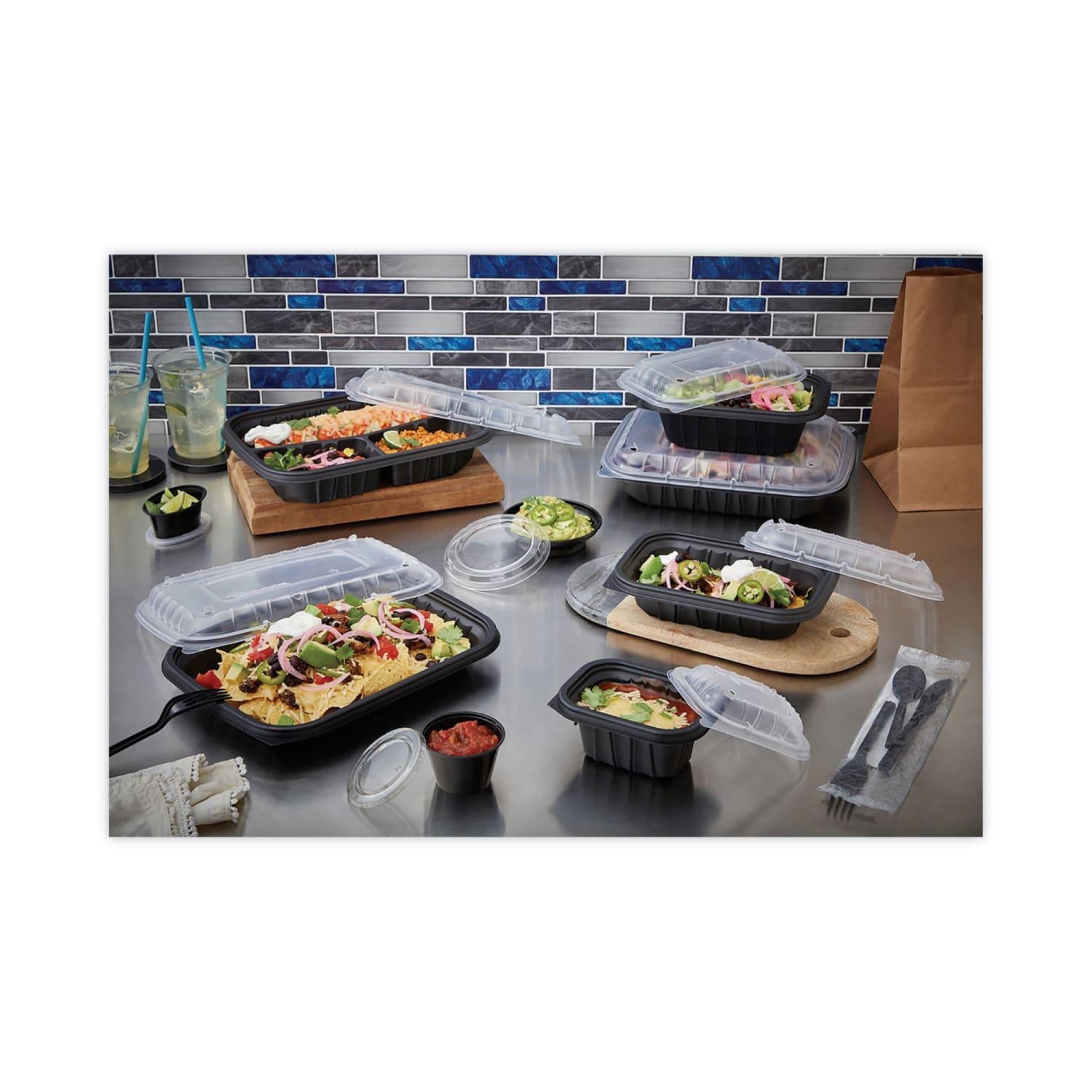 Pactiv Evergreen EarthChoice Entree2Go Takeout Containers, 12 Oz, Black, Carton Of 600 Containers - Image 5