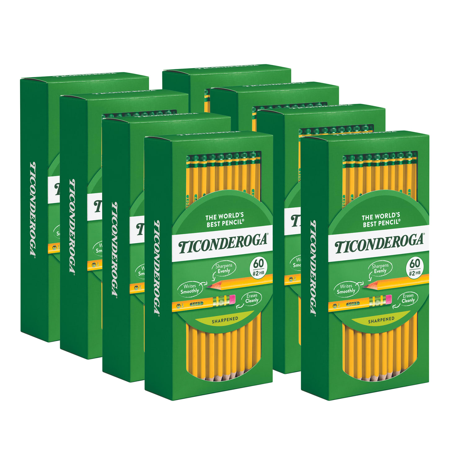 Ticonderoga Presharpened Wooden Pencils, #2/Soft, Yellow, Class Pack Of 480 Pencils