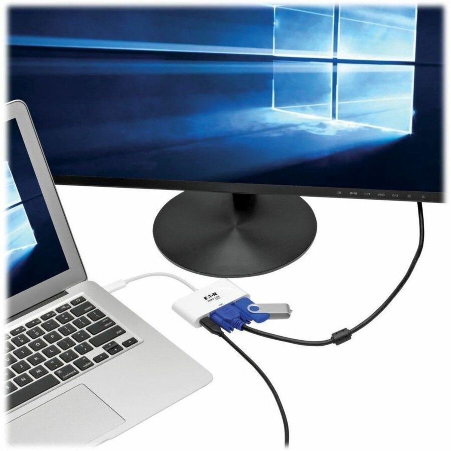 Eaton Tripp Lite Series USB C to VGA Multiport Video Adapter Converter w/ USB-A Hub, & USB-C PD Charging - Image 3
