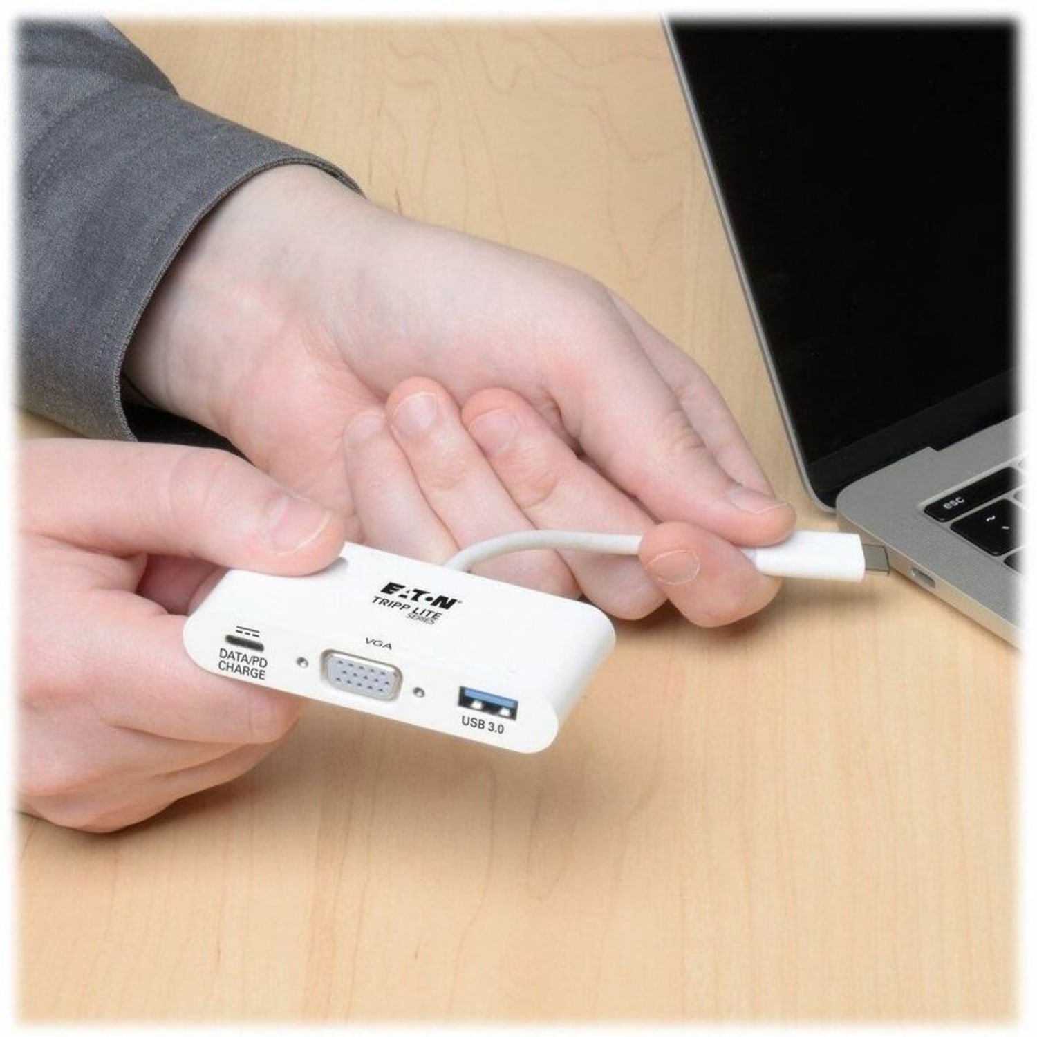 Eaton Tripp Lite Series USB C to VGA Multiport Video Adapter Converter w/ USB-A Hub, & USB-C PD Charging - Image 6