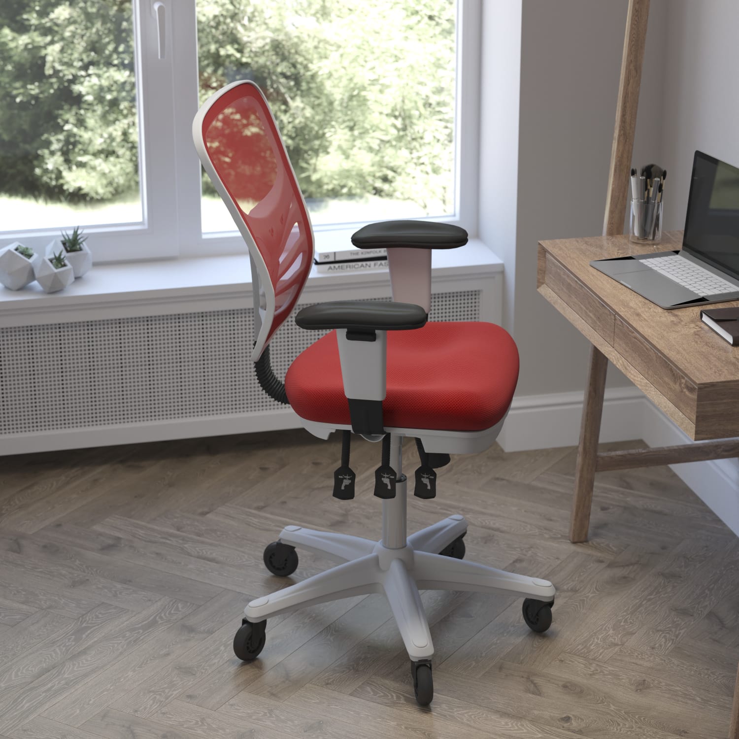 Flash Furniture Nicholas Ergonomic Mesh MidBack Multifunction Executive Swivel Office Chair RedWhite PopularChairscom Flash Furniture Nicholas Ergonomic Mesh Mid Back Multifunction Executive Swivel Office Chair RedWhite PopularChairscom