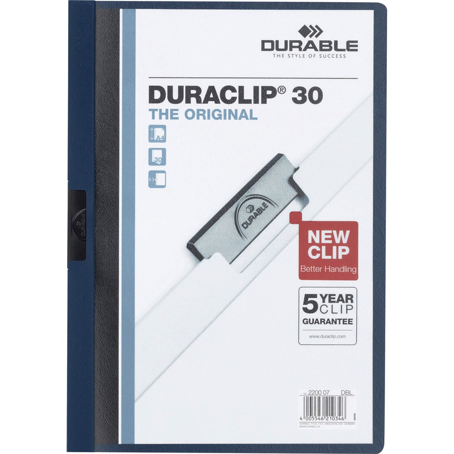 Durable Duraclip 30 Report Covers, 8 1/2in x 11in, Navy - Image 3