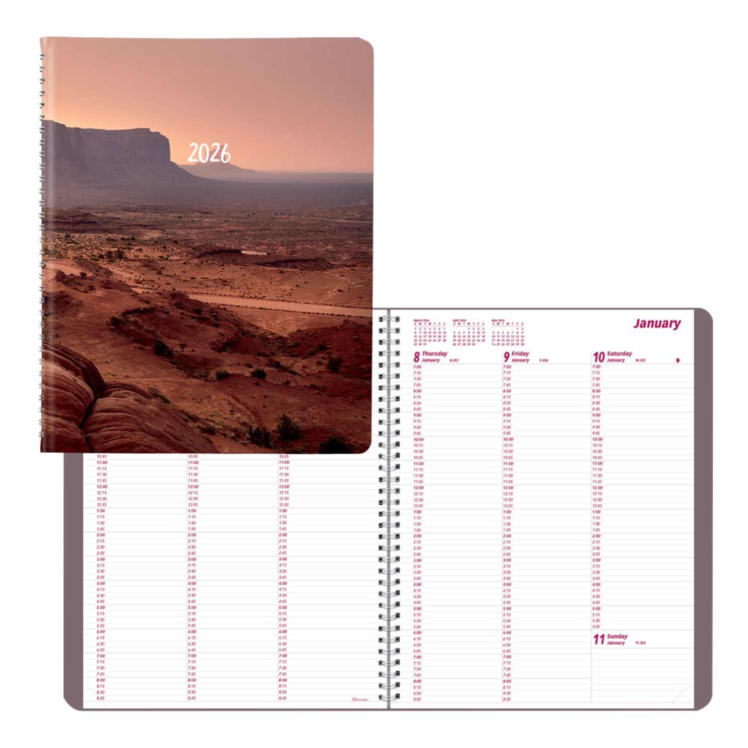 2026 Brownline Essential Weekly Appointment Planner, 11in x 8-1/2in, 50% Recycled, Mountain - Canyon, January To December, CB950G.04