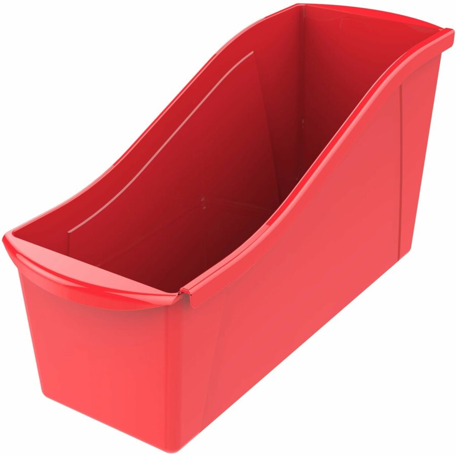 Storex Book Bin Set, Medium Size, Red, Carton Of 6 - Image 5