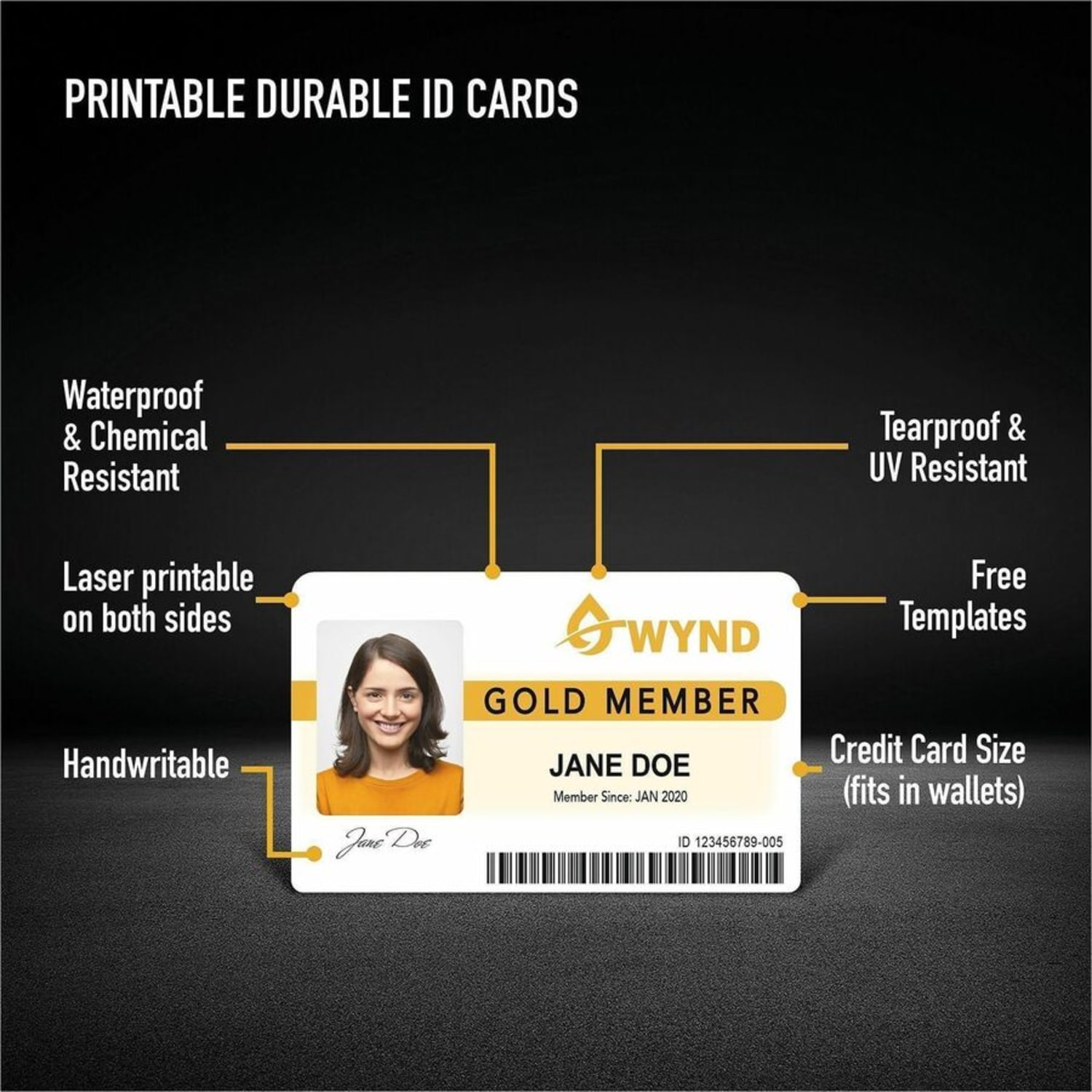 Avery ID Card - Rectangular Shape - Double Sided - Durable, Hand Writable, Printable, Water Proof, Chemical Resistant, Abrasion Resistant, Tear Resistant, UV Resistant - Industrial, Conference, Business, Card - PET - White - 80 / Pack - Image 6